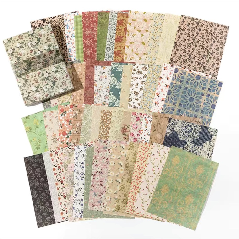 100pcs Lightweight Paper Material for Scrapbooking, Journaling. Shabby Chic